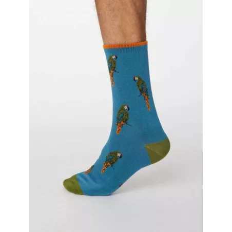 Chaussettes bambou imprimé perroquet