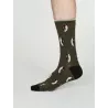 Chaussettes gris noyer, homme imprimées pingouin, marque Thought
