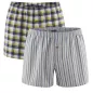 Lot de 2 caleçons homme écossais bleu, gris et rouge coton bio Lot de 2 caleçons homme écossais bleu, gris et rouge coton bio