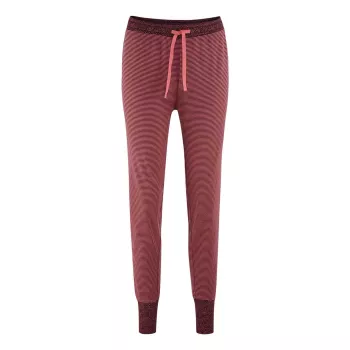 Pantalon de nuit bio corail rayures 
