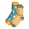 Lot de 2 paires chaussettes enfant fleurs canards