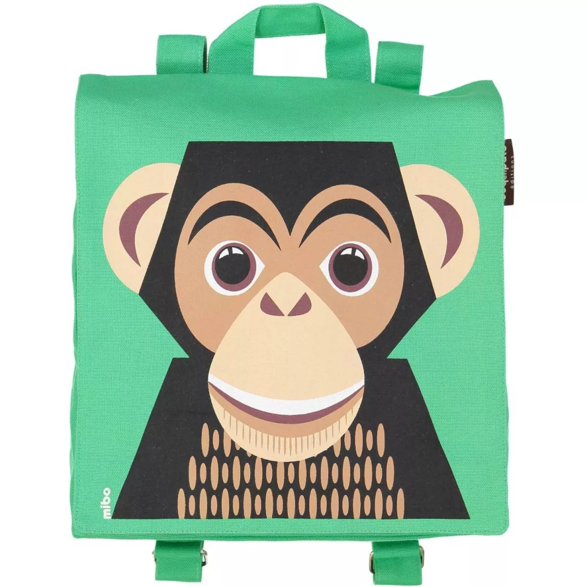 Sac à dos vert Chimpanzé de la marque éthique Coq en Pâte