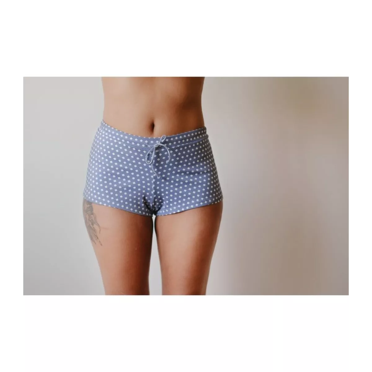 Short de nuit 100% coton biologique bleu