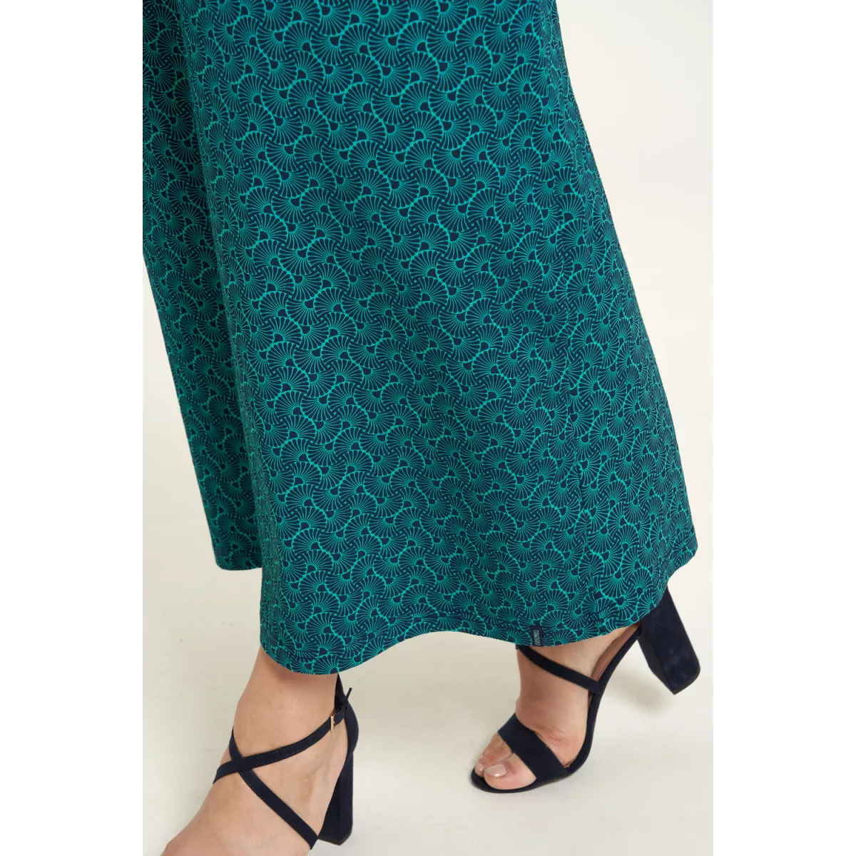 Robe réversible en jupe, en coton bio, bleu, à motif fantaisie, GOTS