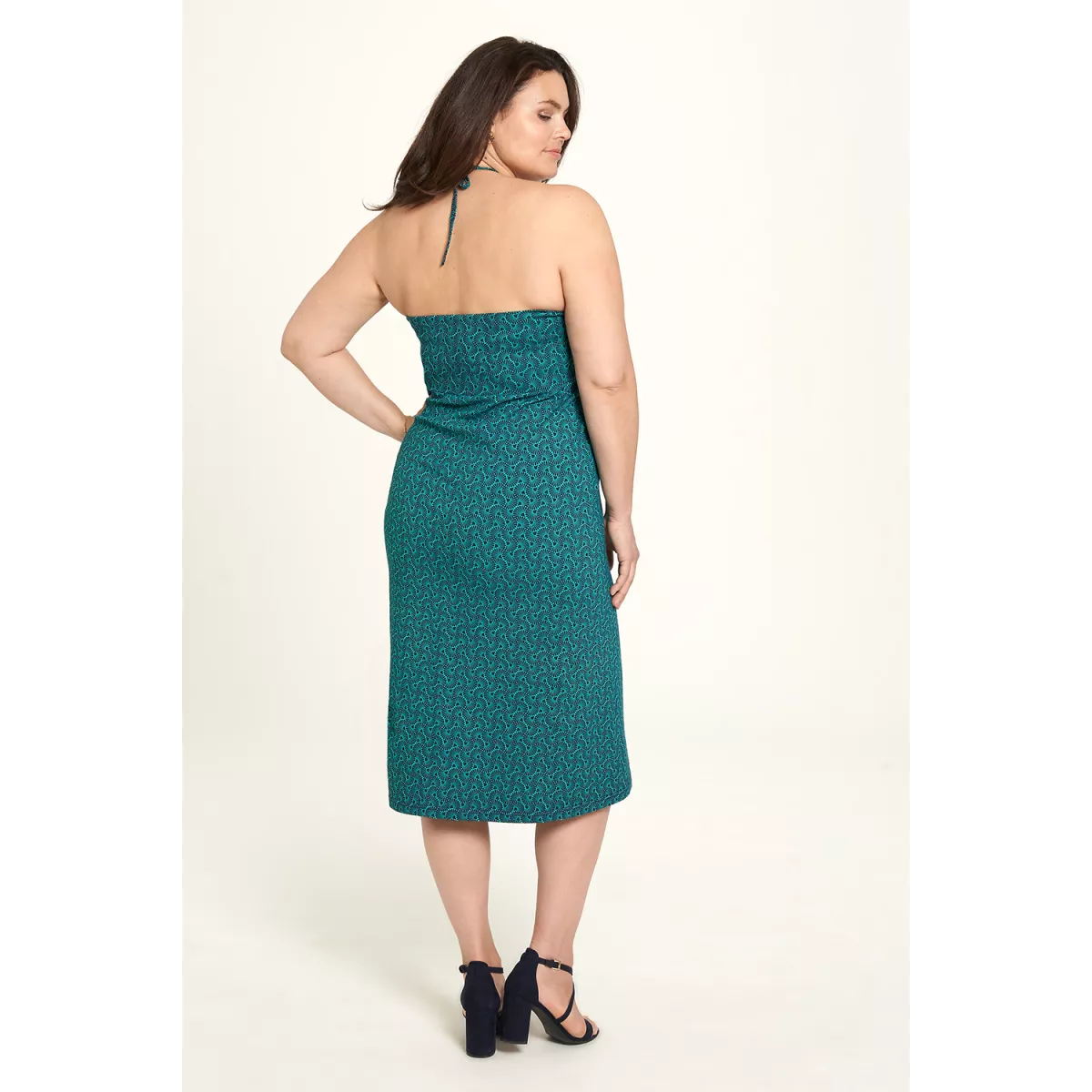 Robe réversible en jupe, en coton bio, bleu, à motif fantaisie, GOTS