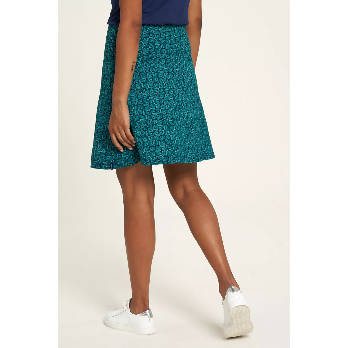 Jupe jersey en coton bio, motifs fleurie, GOTS