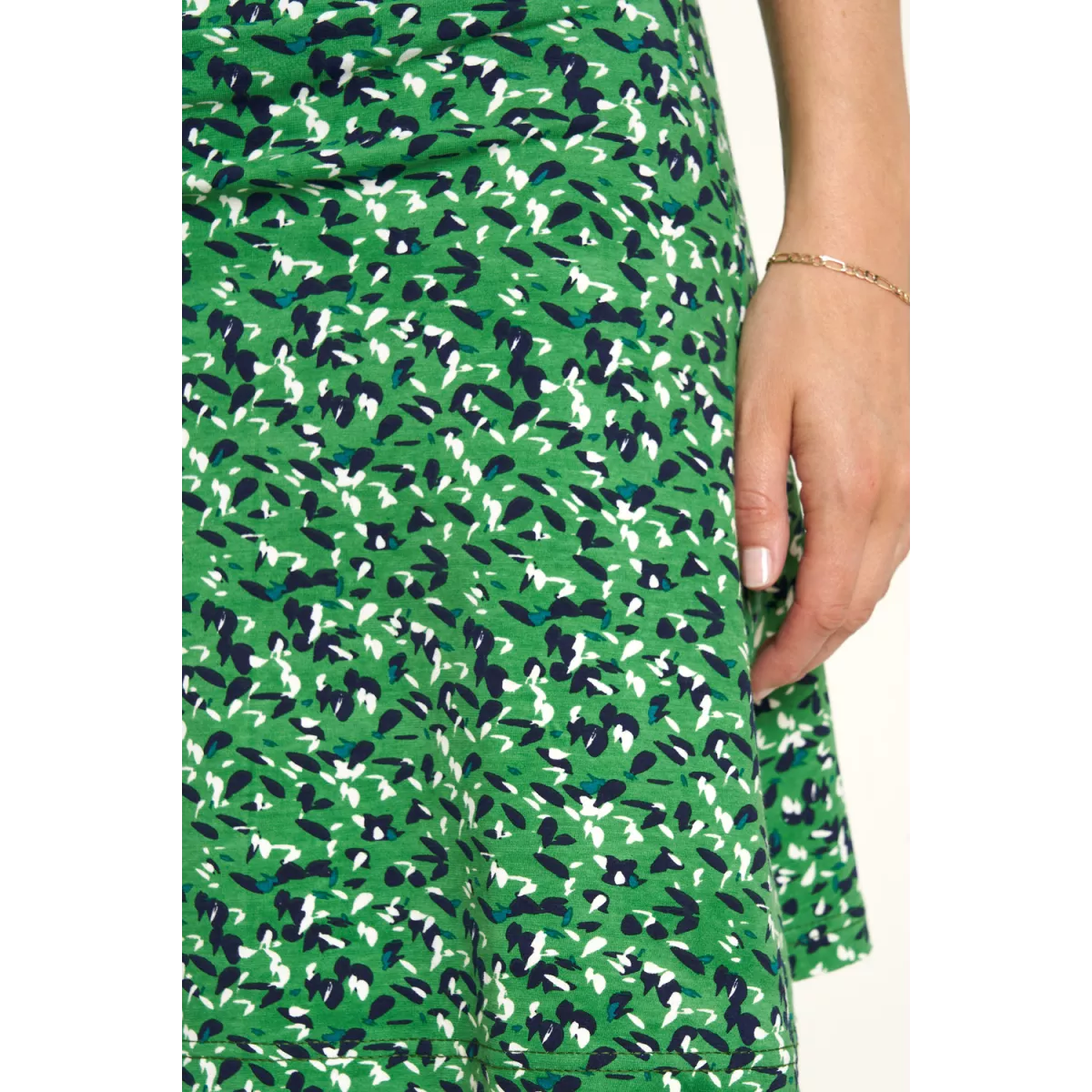 Jupe jersey en coton bio, motifs fleurie, GOTS