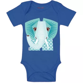 Body bio manches courtes bleu ou rose éléphant
