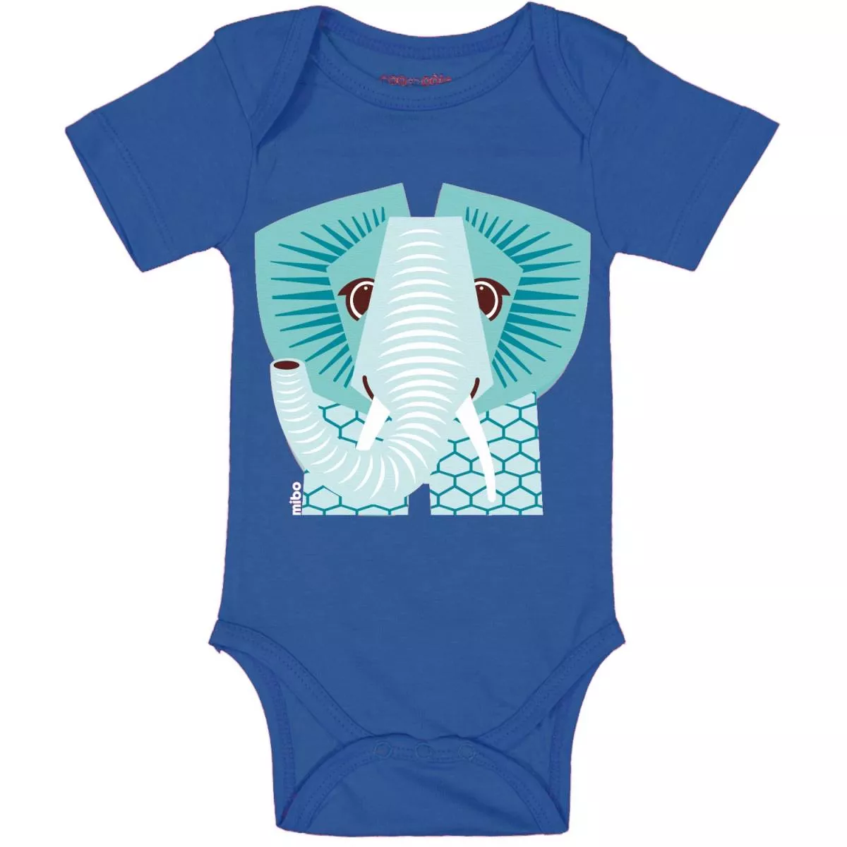 Body bio manches courtes bleu ou rose éléphant