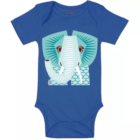 Body bio manches courtes bleu ou rose éléphant