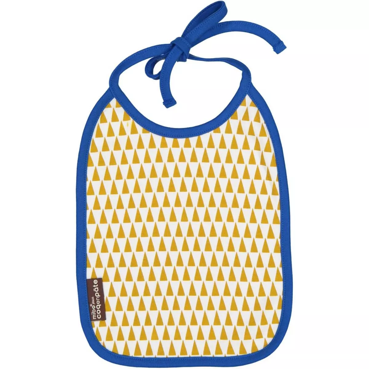 Ensemble body et bavoir recto-verso, ocre imprimé d'un ours brun