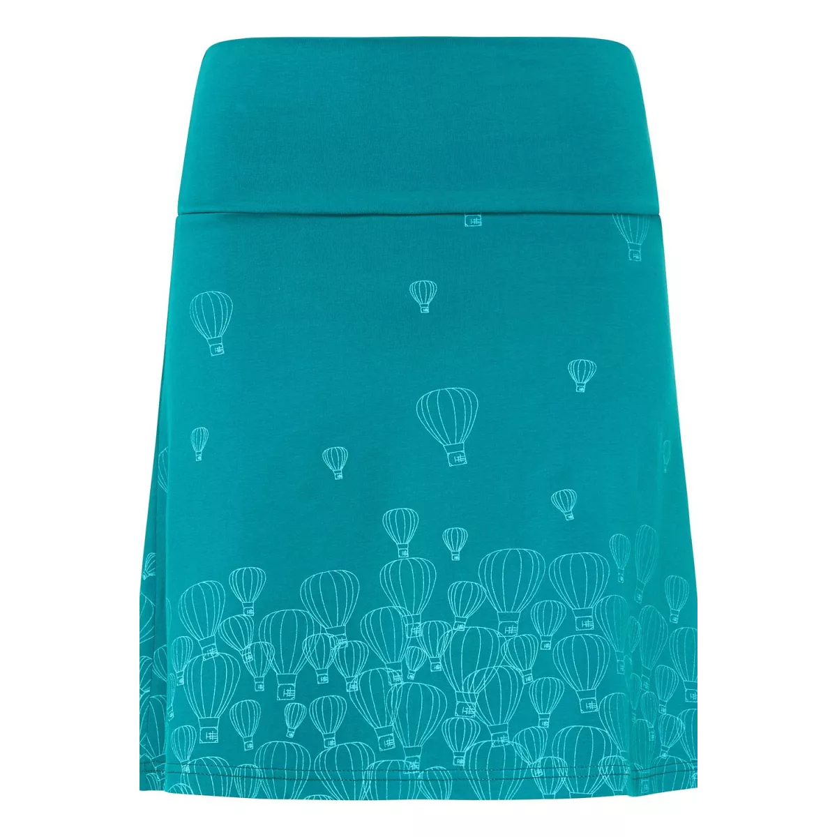 Jupe en coton bio, motif montgolfière, bleu, GOTS