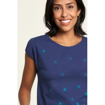 Chemise bio avec imprimé floral bleu