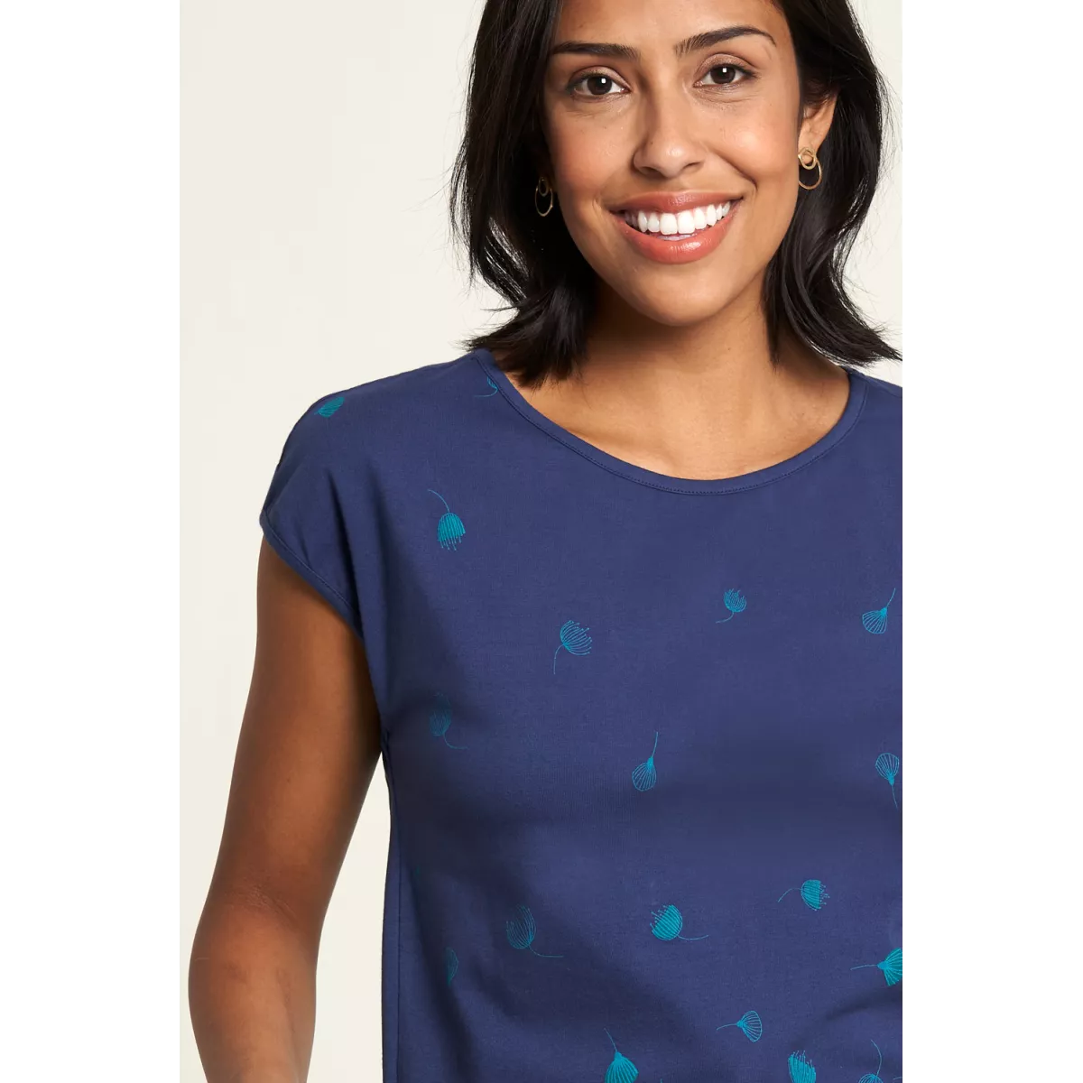 Chemise bio avec imprimé floral bleu