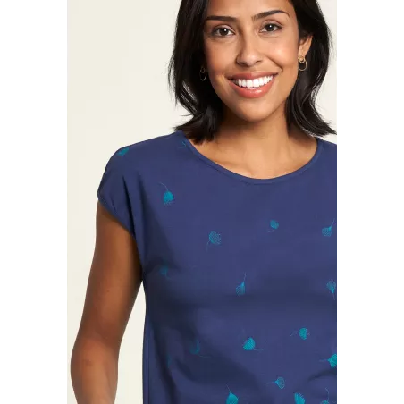 Chemise bio avec imprimé floral bleu