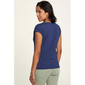 Chemise bio avec imprimé floral bleu