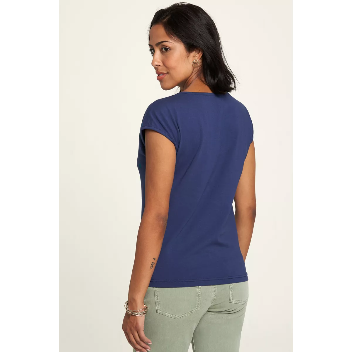 Chemise bio avec imprimé floral bleu