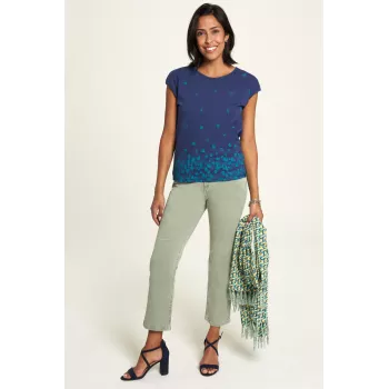 Chemise bio avec imprimé floral bleu