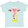 T-Shirt Coton Bio Bleu Flamant dos