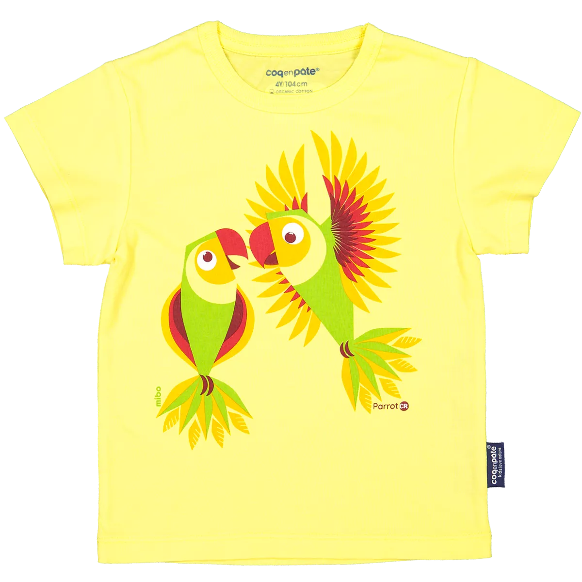 T-Shirt Coton Bio jaune Perruche avant