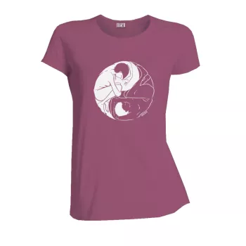 T-shirt "YING & YANG" col rond, coupe féminine, 100% Coton bio