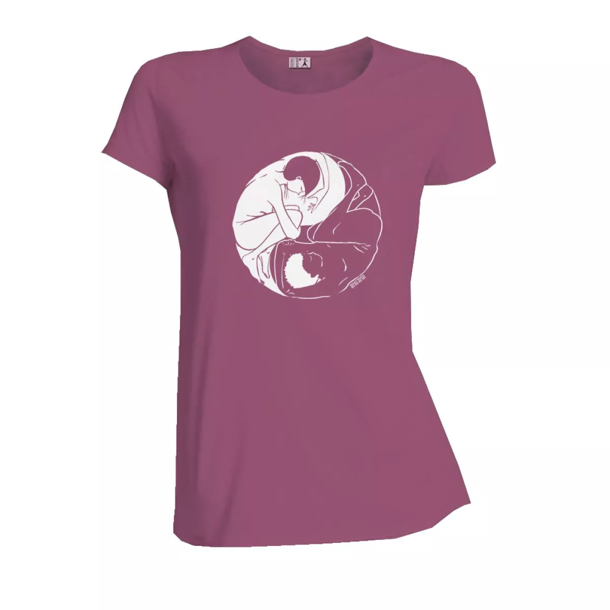 T-shirt "YING & YANG" col rond, coupe féminine, 100% Coton bio