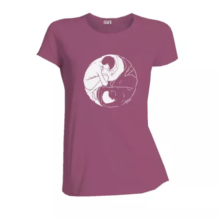 T-shirt "YING & YANG" col rond, coupe féminine, 100% Coton bio