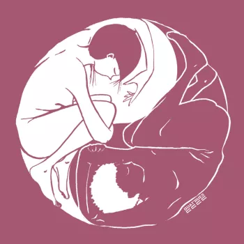 T-shirt "YING & YANG" col rond, coupe féminine, 100% Coton bio