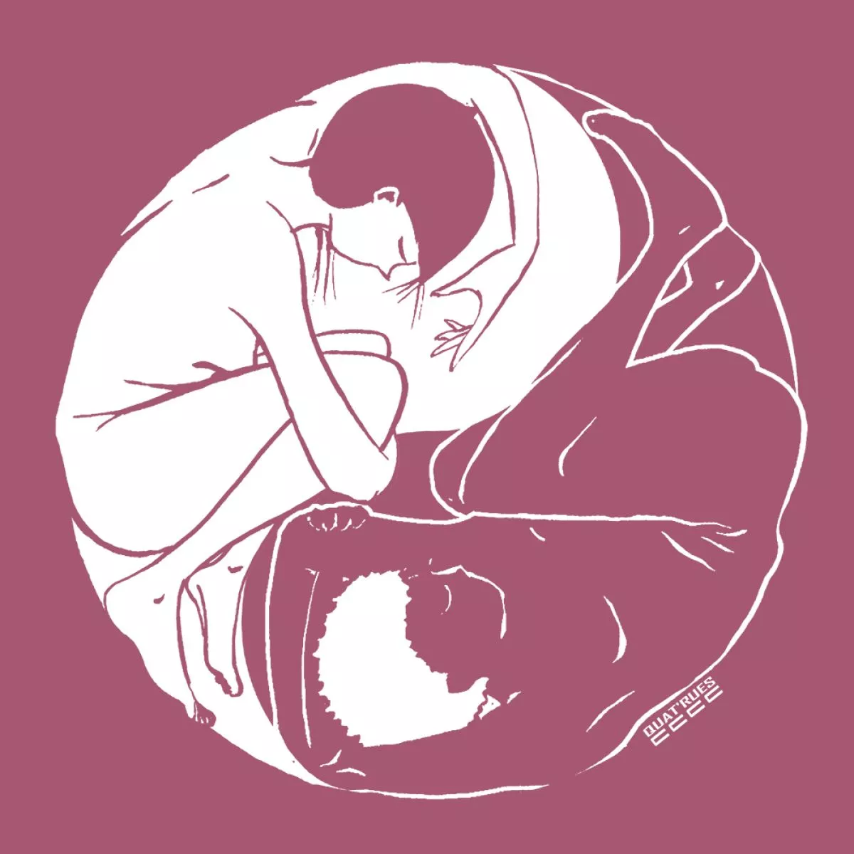 T-shirt "YING & YANG" col rond, coupe féminine, 100% Coton bio