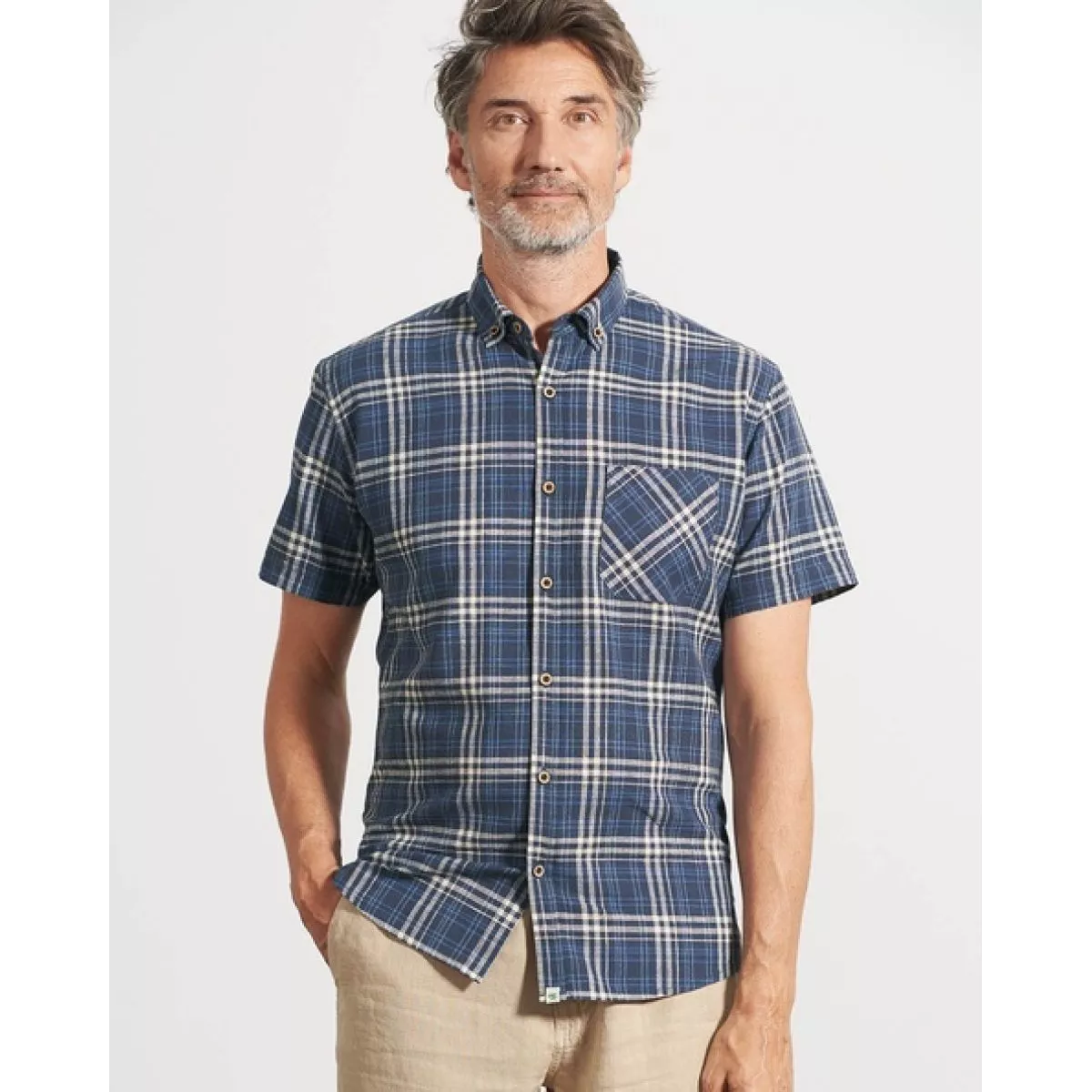 Chemise à carreaux coton bio et chanvre