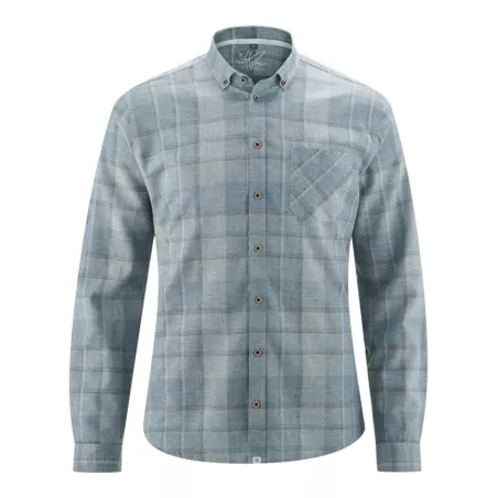 Chemise à carreaux couleurs contrastées coton bio et chanvre