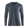 T shirt basique manches longues anthracite, chanvre et coton biologique 