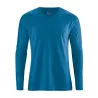 T shirt basique manches longues bleu mer, chanvre et coton biologique 