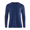 T shirt basique manches longues bleu nuit, chanvre et coton biologique 