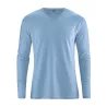 T shirt basique manches longues bleu clair, chanvre et coton biologique 