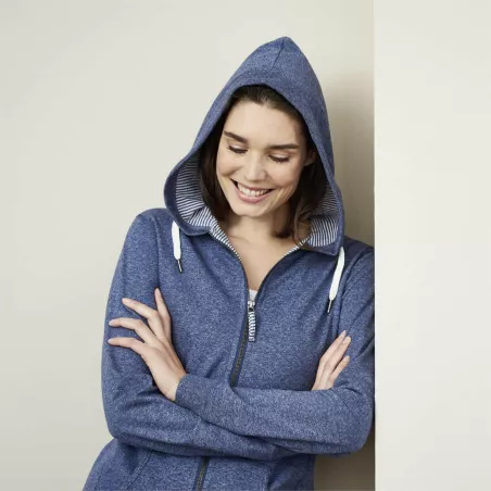 Veste femme, zippée à capuche 100% coton bio