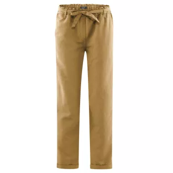 Pantalon femme lin bio et coton bio marron de la marque Living Crafts