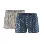 Lot de 2 Boxers bleu et rayures coton bio Lot de 2 Boxers bleu et rayures coton bio