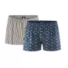 Lot de 2 Boxers bleu et rayures coton bio 