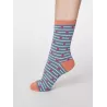 Chaussettes à rayures et points couleur bleu marine