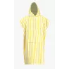 Poncho de plage rayé jaune coton bio