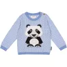 Pull bleu enfant coton bio panda