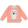 Pull 100% coton bio, rose avec un motif ours polaire