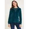 Veste femme bleue zippée coton bio 