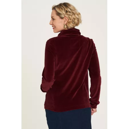 Veste zippée col haut, en coton bio, couleur unie, GOTS