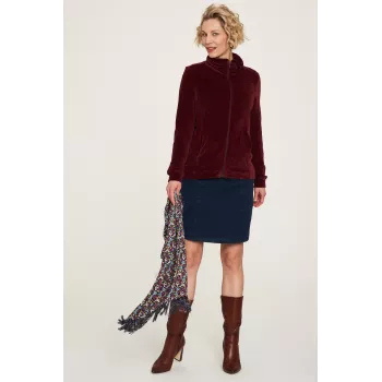 Veste zippée col haut, en coton bio, couleur unie, GOTS Veste zippée col haut, en coton bio, couleur unie, GOTS