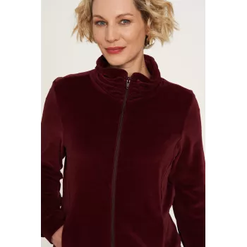 Veste zippée col haut, en coton bio, couleur unie, GOTS Veste zippée col haut, en coton bio, couleur unie, GOTS