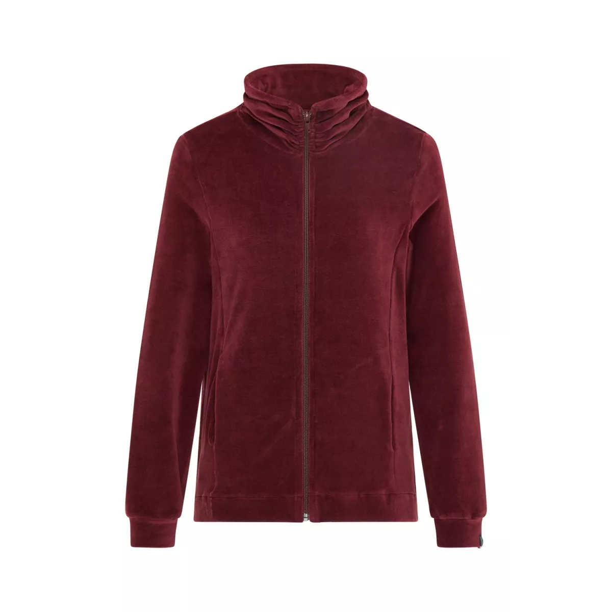 Veste zippée col haut, en coton bio, couleur unie, GOTS