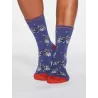 Chaussettes femme bambou vélos et pois
