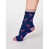 Chaussettes bambou femme motif flamant rose 